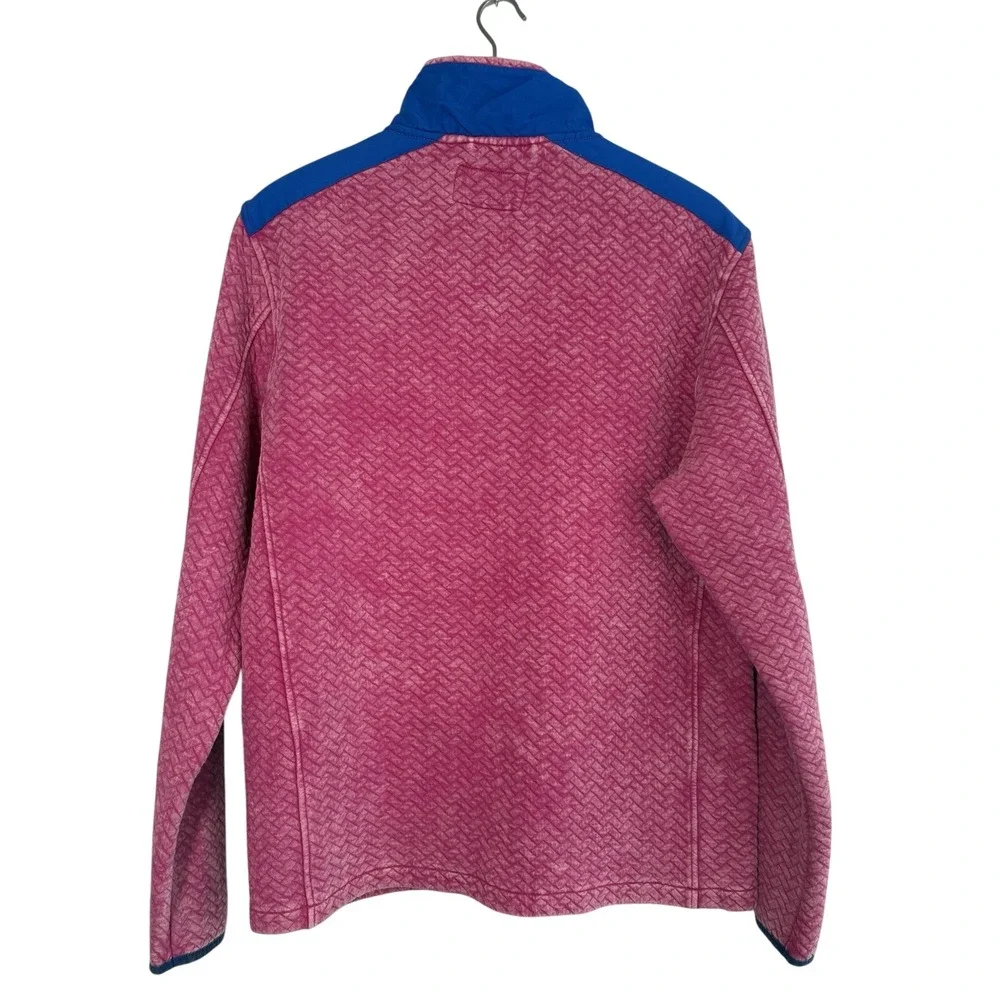 Chubbies 1/4 Zip Quilted Pullover Mens L Pink Blue Sweater‎ Jacket NWT Casual